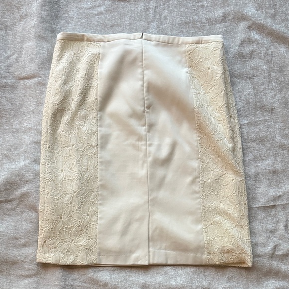 Midnight Velvet Cream Lace Pencil Skirt - Picture 3 of 3